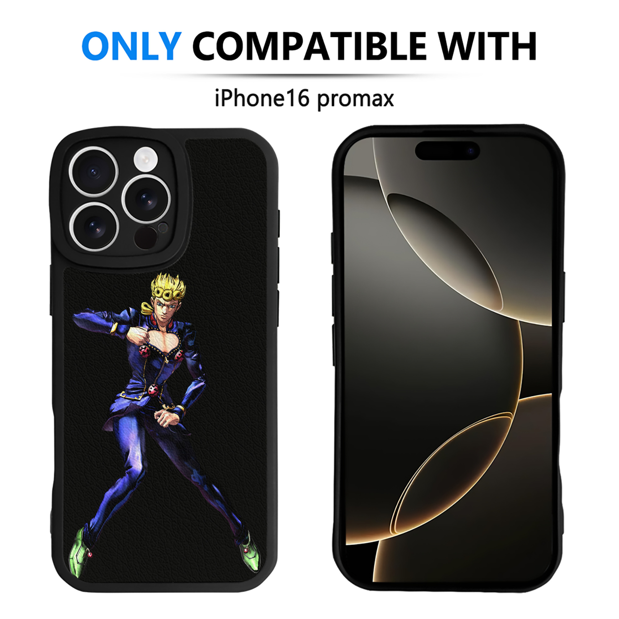 （画像用） ジョジョの奇妙な冒険 ジョルノ?ジョバァーナ JoJo's Bizarre Adventure Giorno Giovanna 【iPhone 16シリーズ対応】シリコンスマホケース（レザー調） 材質：シリコン